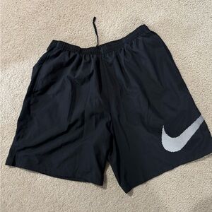 Nike Men's Black and White Athletic Shorts
